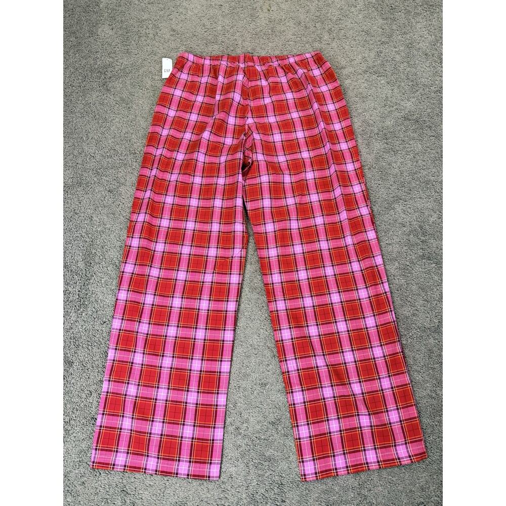NWT Gap Body Summer Pajamas Large Women's Pink Red Plaid Pants Cool